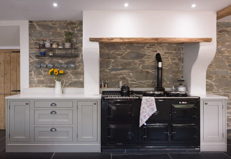 Traditional AGA cooker in farmhouse kitchen