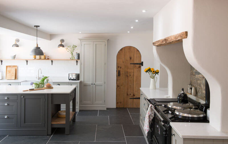 Country kitchen with AGA and rustic oak doors