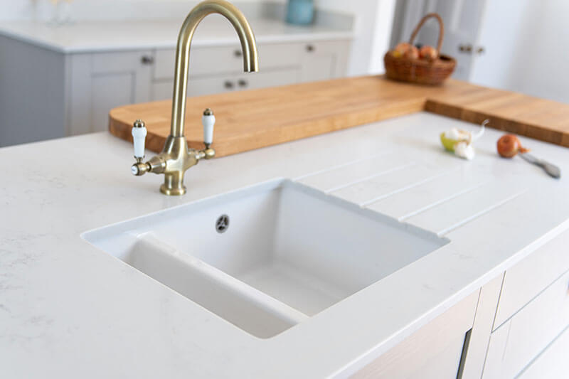 kitchen worktops are made from 20mm quartz