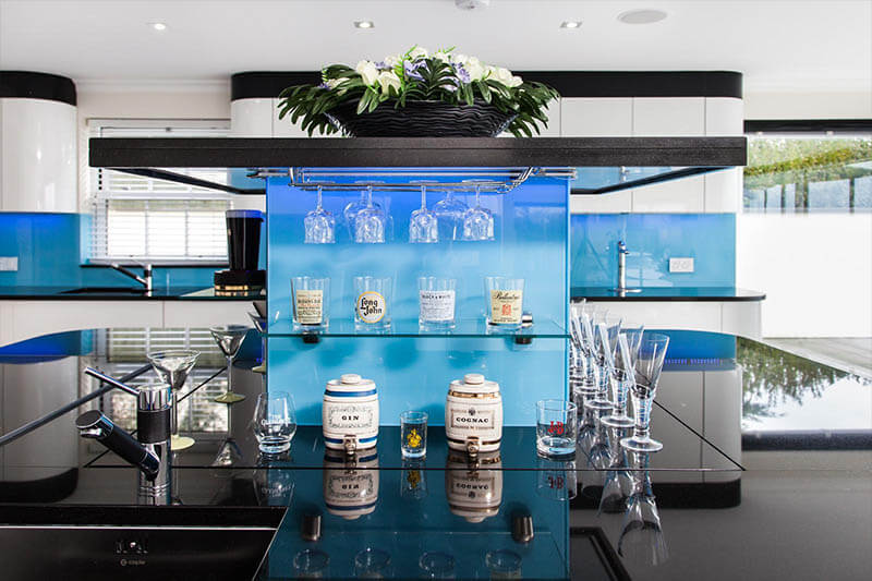 Kitchen island ideas: This island features an integrated cocktail bar